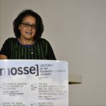 Ethel Matala de Mazza speaks at the podium