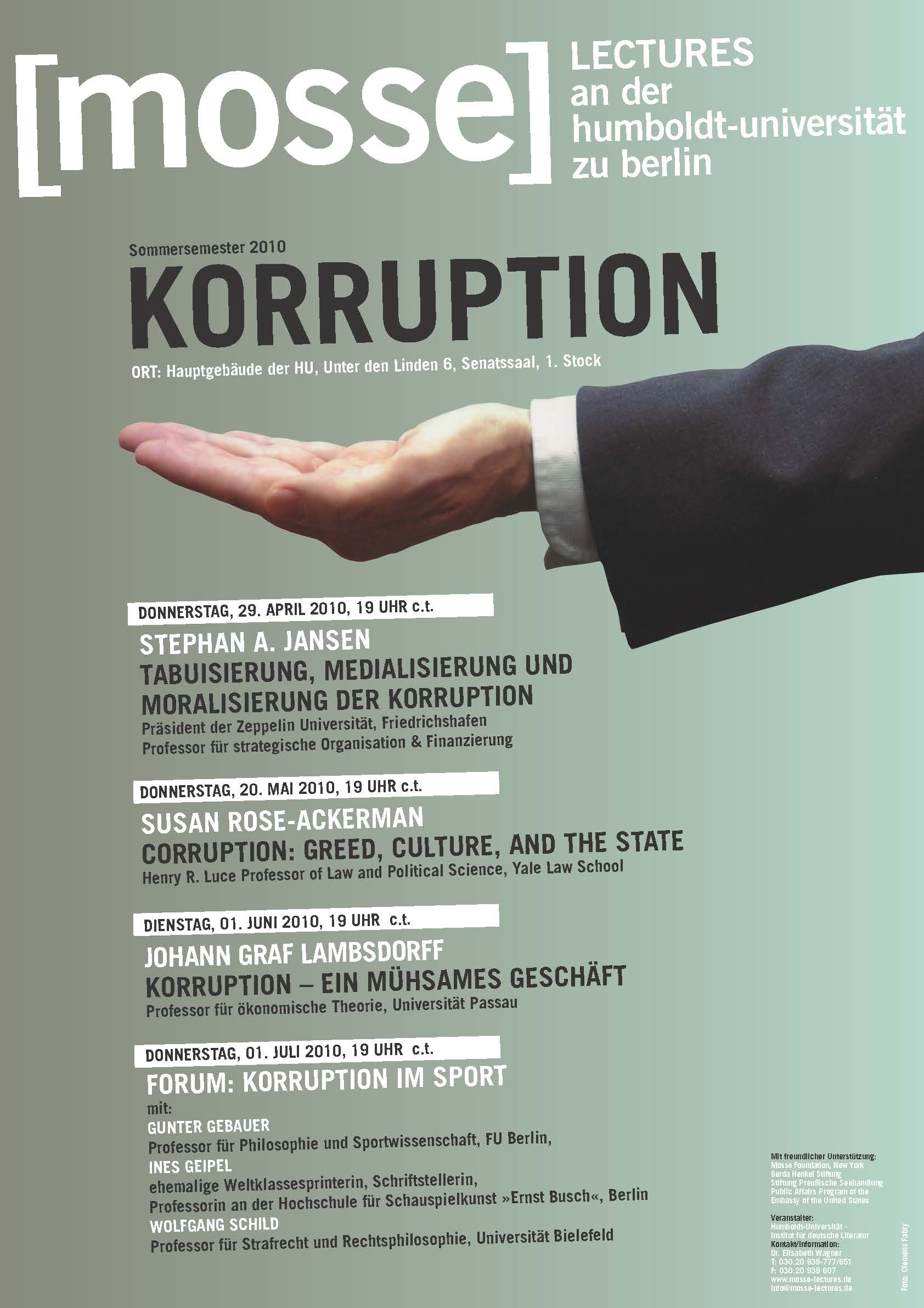 Mosse lectures summer 2010 Humboldt poster
