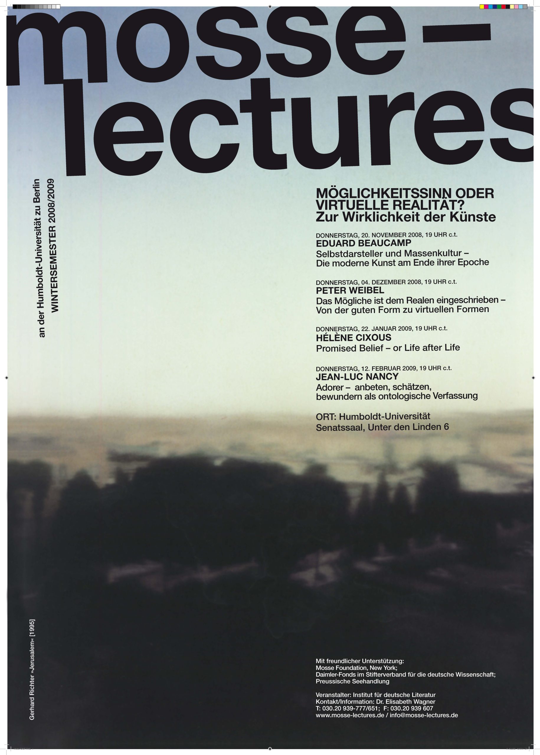 Mosse lectures poster winter term 2008/09 at Humboldt University