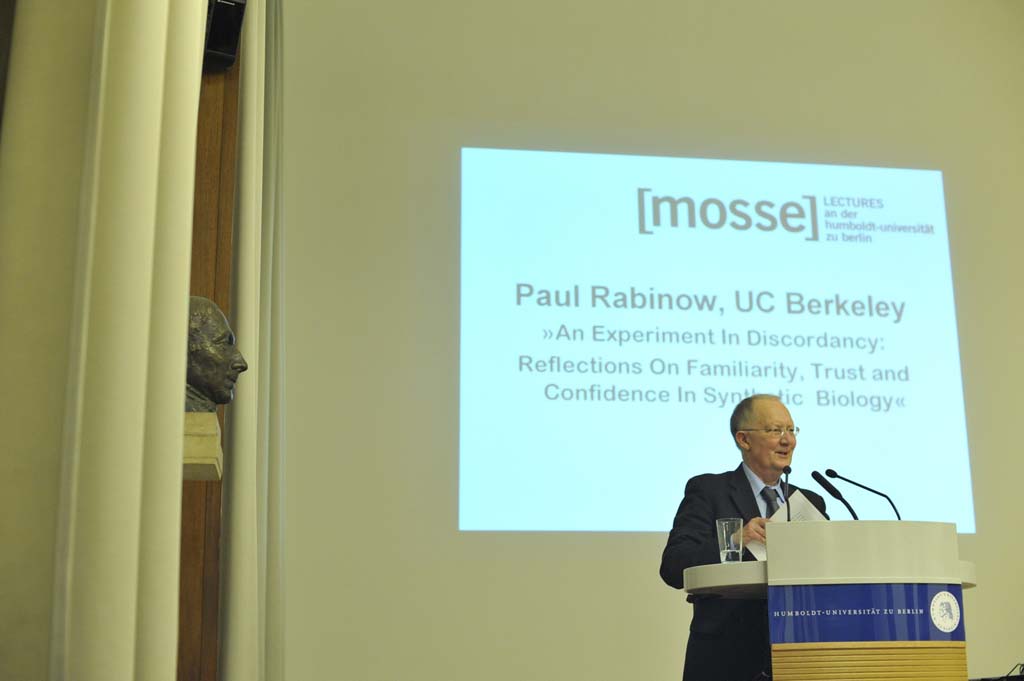 Rabinow speaks from the podium