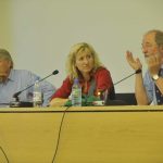 Gebauer, Geipel, and Schild address the audience