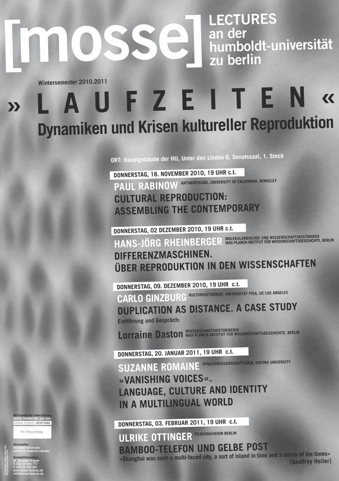 Winter 2010-2011 Humboldt Mosse lecture poster