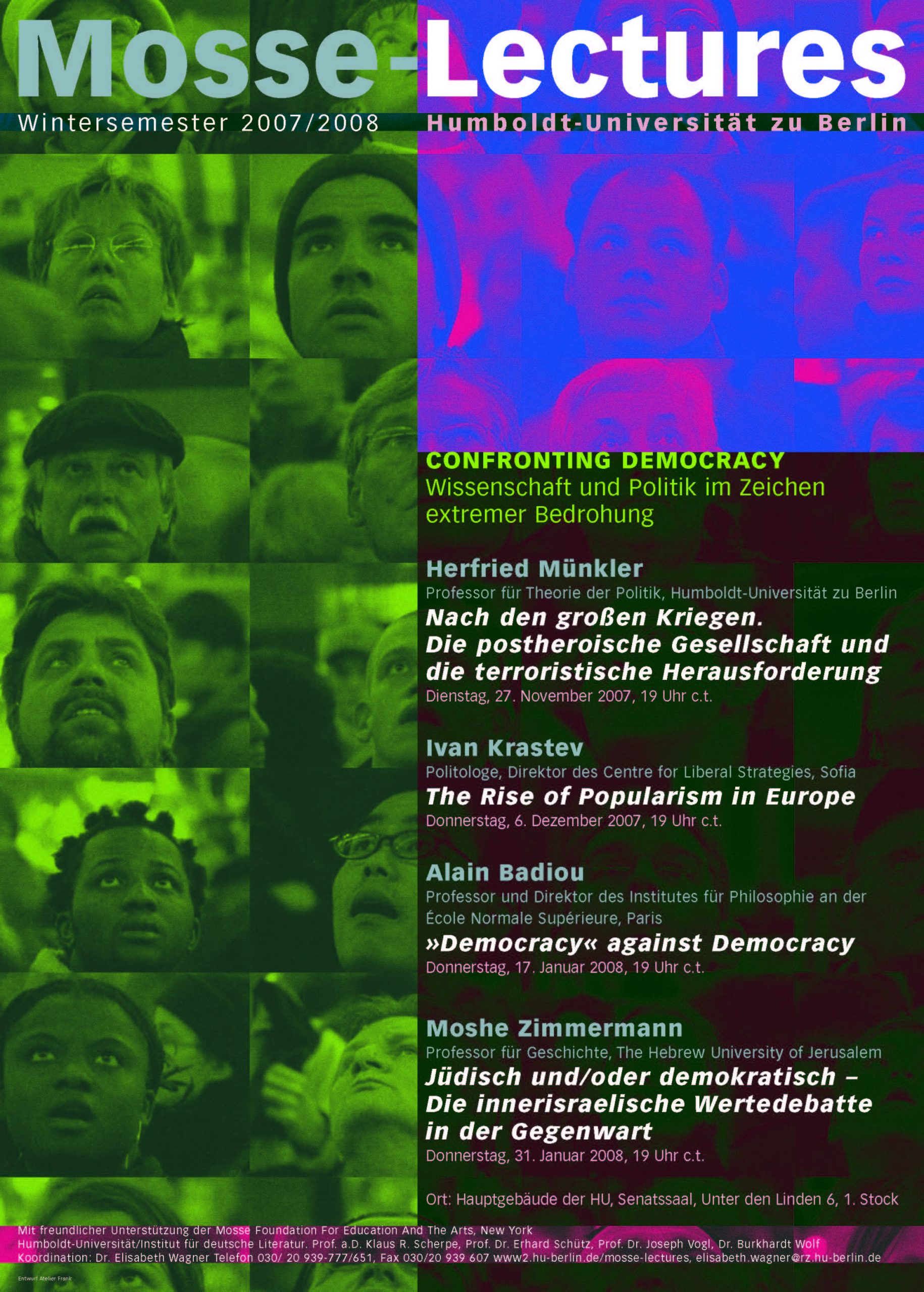 Mosse lectures poster for winter term 2007-2008 Humboldt University