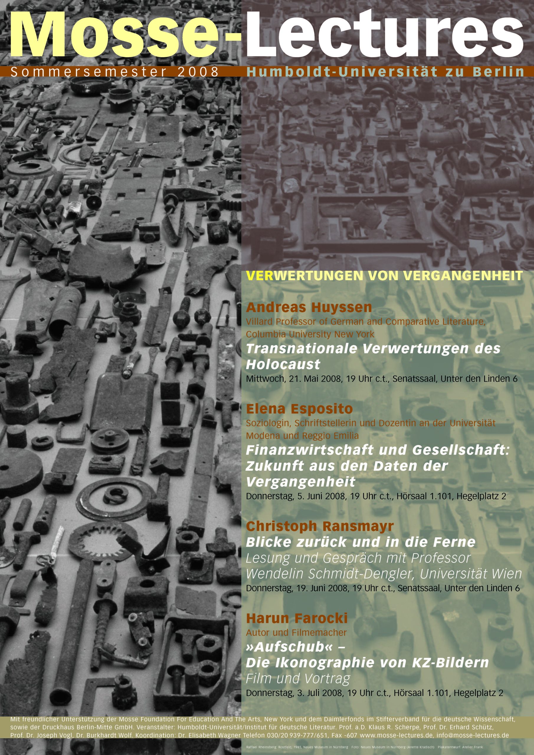 Mosse Lectures poster for Humboldt University summer 2008 series
