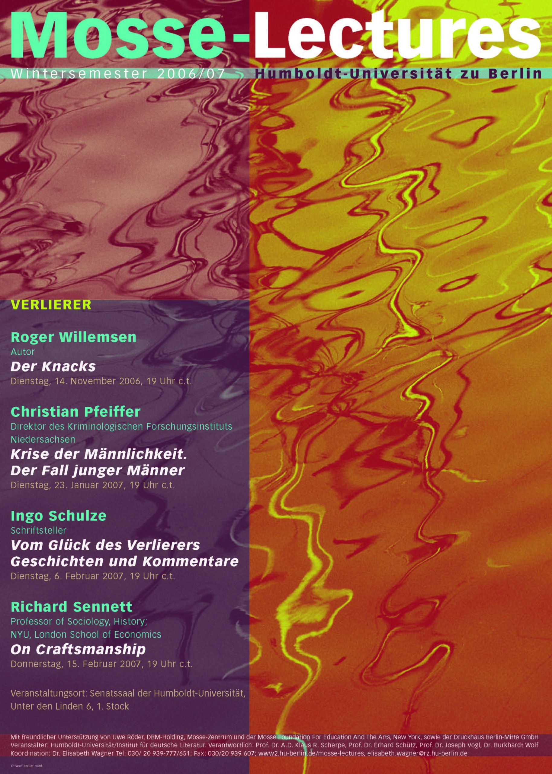 Winter Semester 2006-07 Mosse Lectures poster for Humboldt University