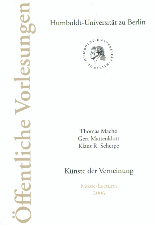 cover of Künste der Verneinung (2007 book)