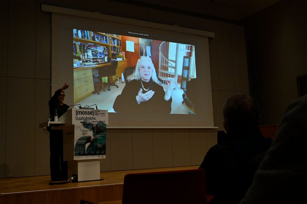 Scheppele speaking to the audience