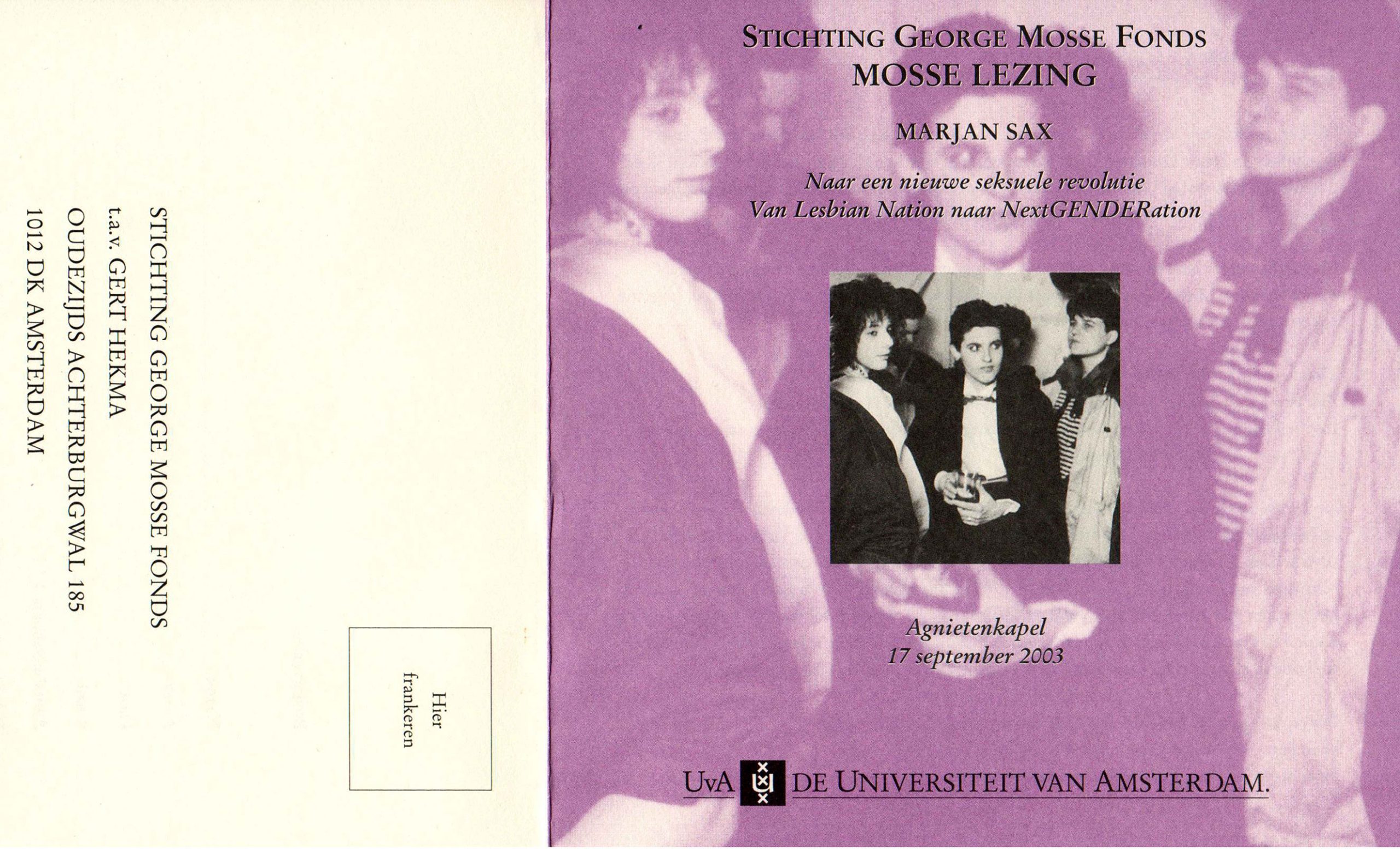 2003 - Marjan Sax Talk at Stichting George Mosse Fonds 01 - reduced