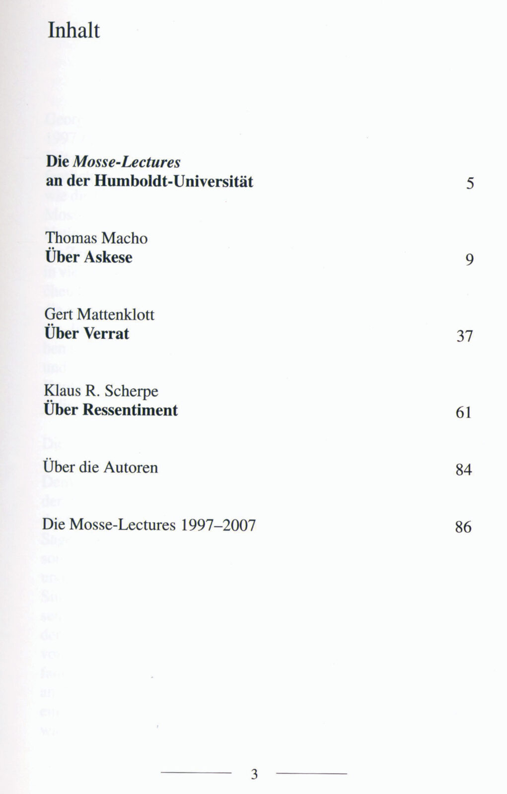 Künste der Verneinung-ToC