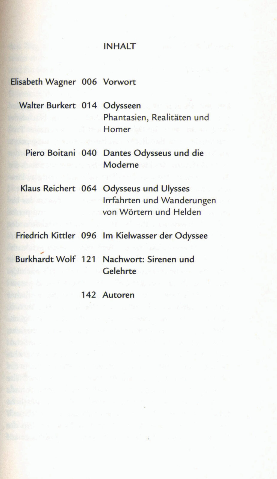 Odysseen table of contents