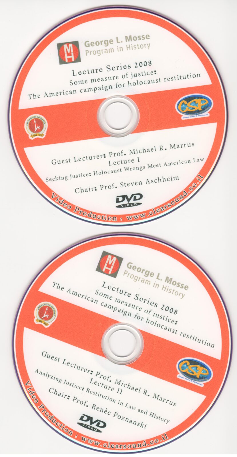 DVDs of Marrus lectures