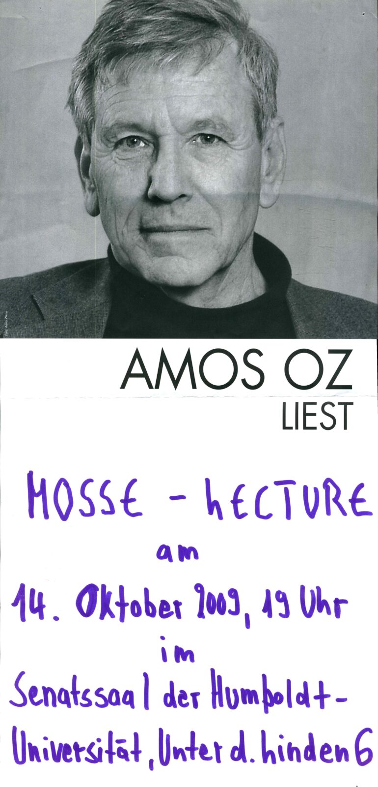 Amos Oz promotional poster