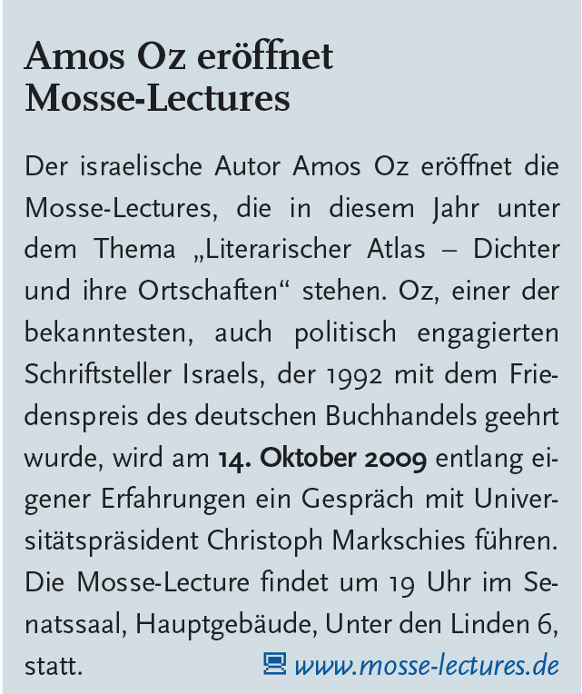 Humboldt: Die Zeitung der Alma Mater Berolinensis 54, Ausgabe 1 (9 October 2009), 3.