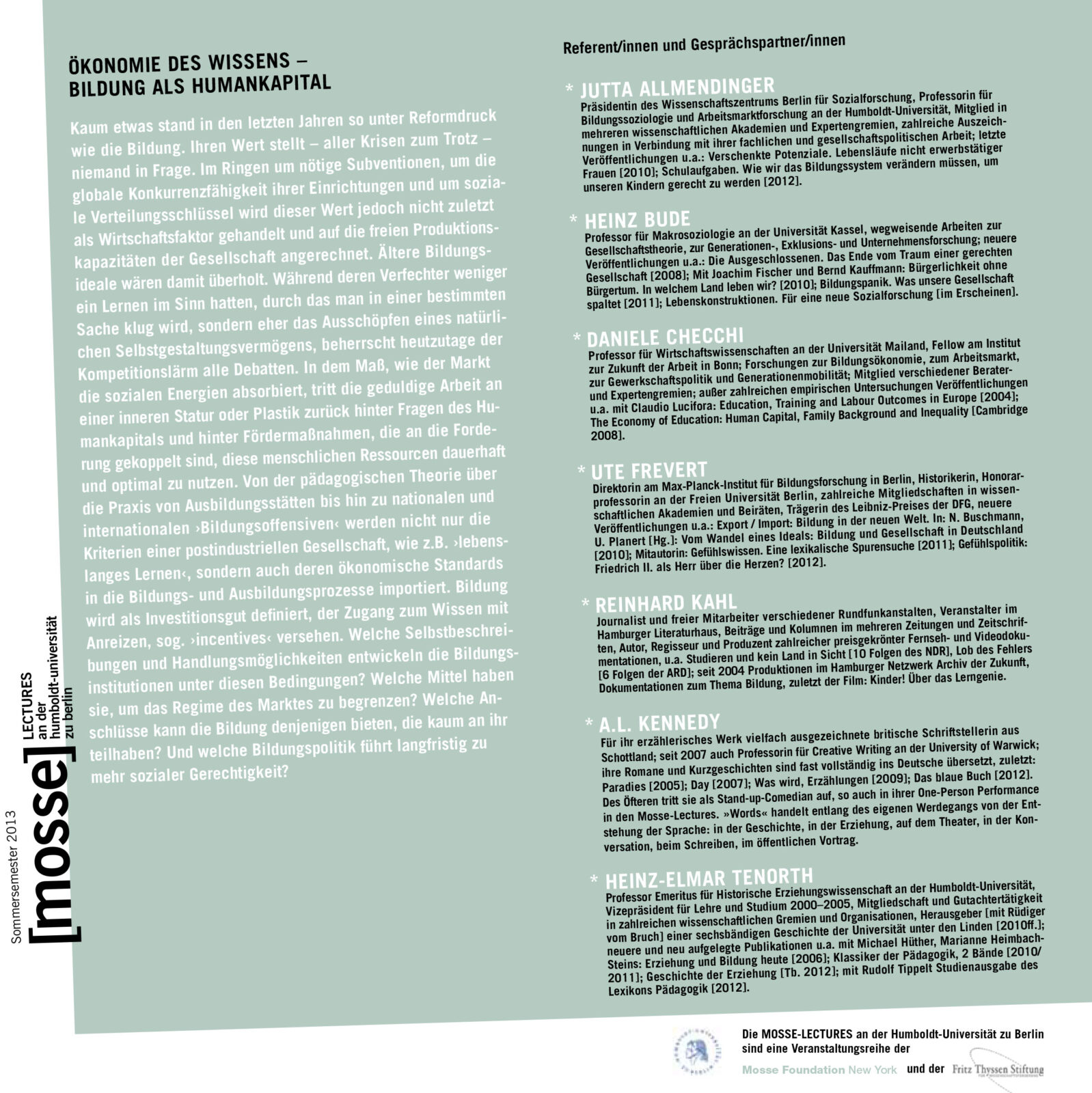 Ökonomie des Wissens flyer