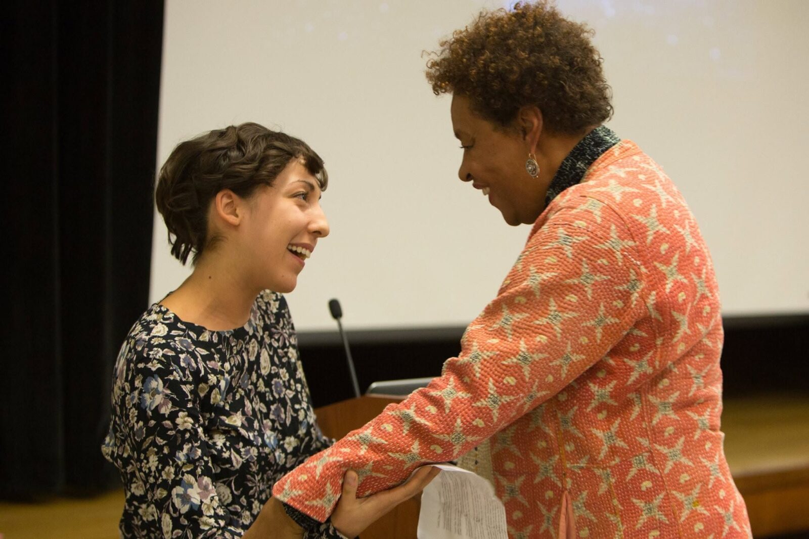 Student Isabella Herrera, a senior photography major, hailed Weems as an inspiration to young artists during her introduction.
