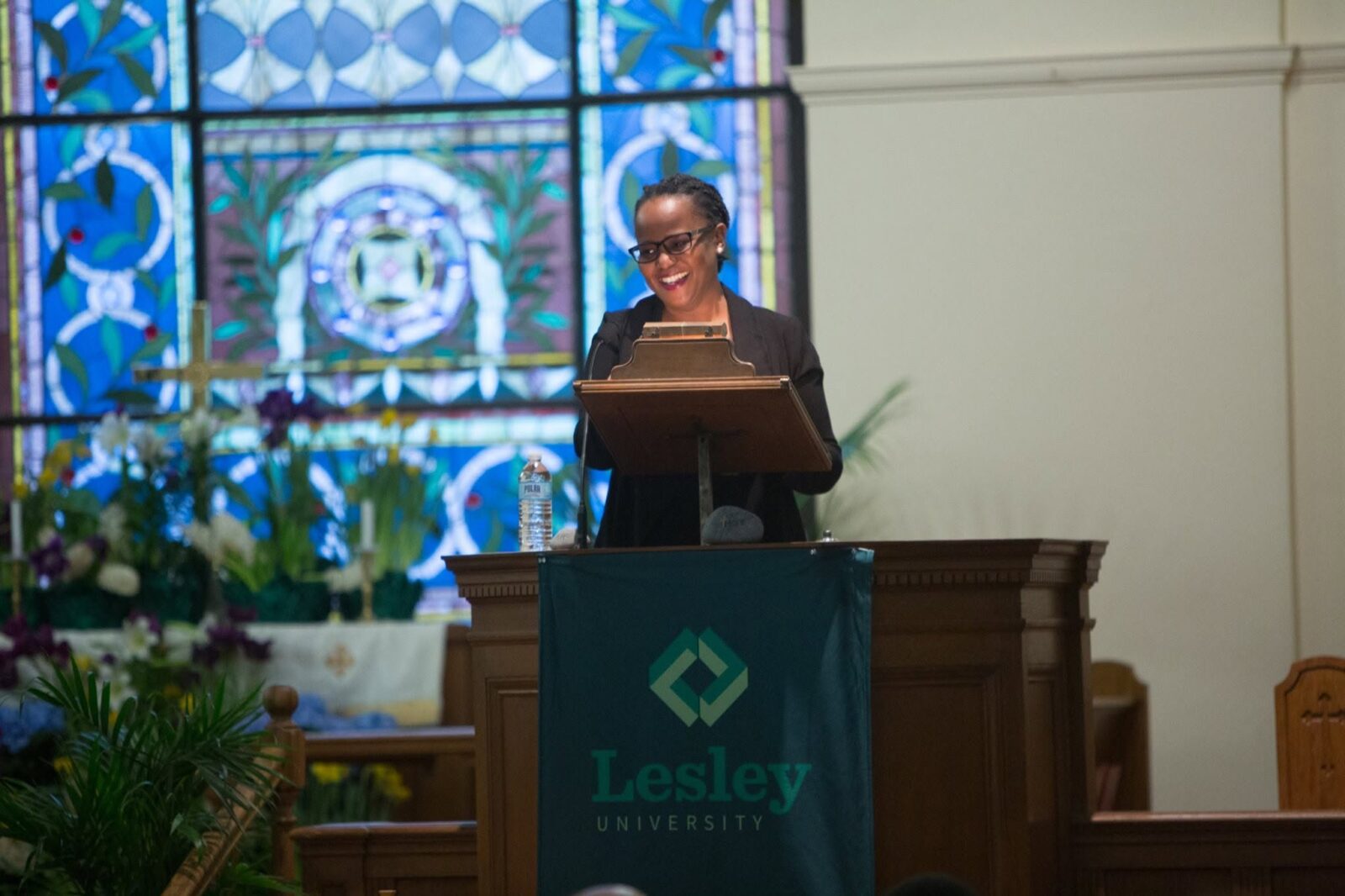 Author Edwidge Danticat speaks in Harvard-Epworth Church.