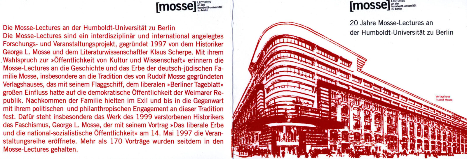 20 Jahre Mosse Lecture poster