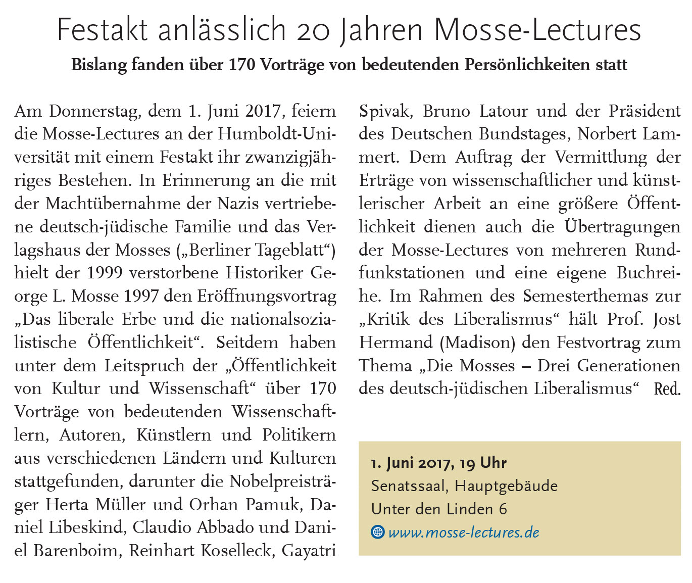 Humboldt: Die Zeitung der Alma Mater Berolinensis 61, Ausgabe 7 (4 May 2017), 1.