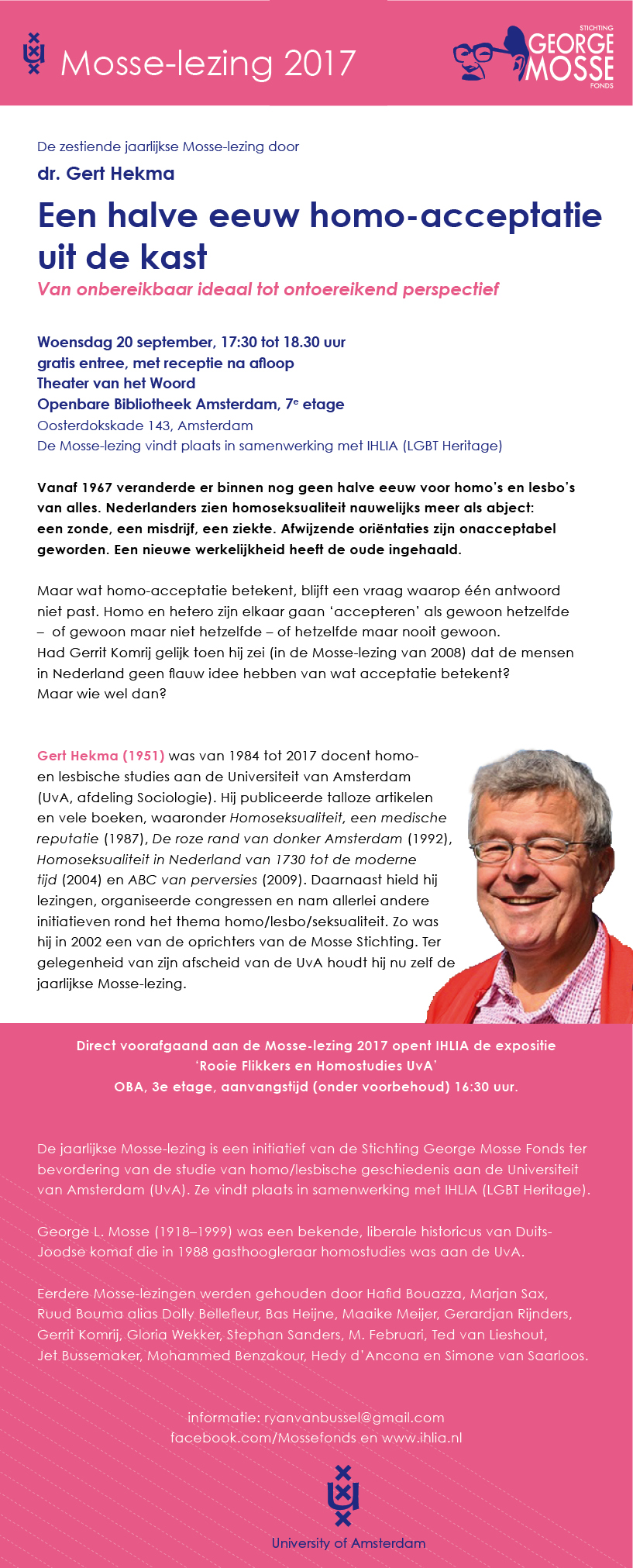 2017.09.20 - Gert Hekma - Een halve eeuw homo-acceptatie vit de kast