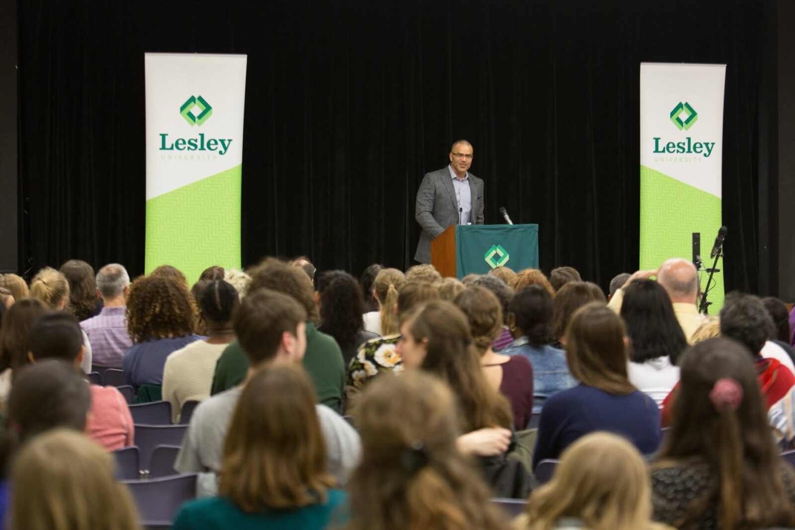 The audience was comprised of young actors from local high schools, Lesley students, alumni and community members.