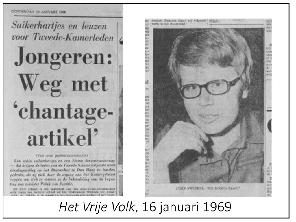 Youth: Away with 'blackmail article'
The Free People (=Dutch social democratic daily newspaper)
