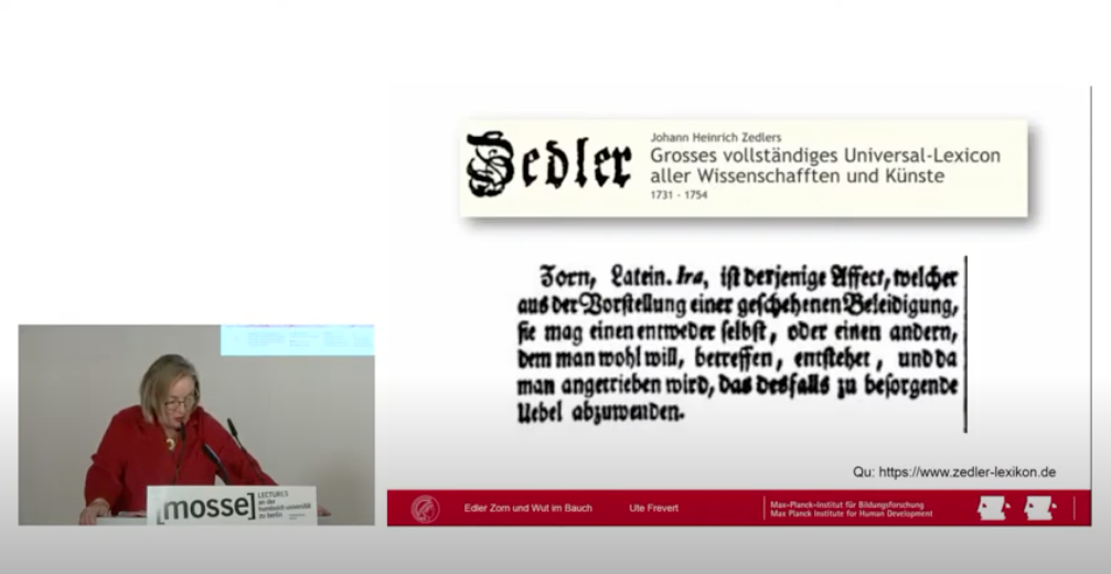 Ute Frevert delivers her lecture