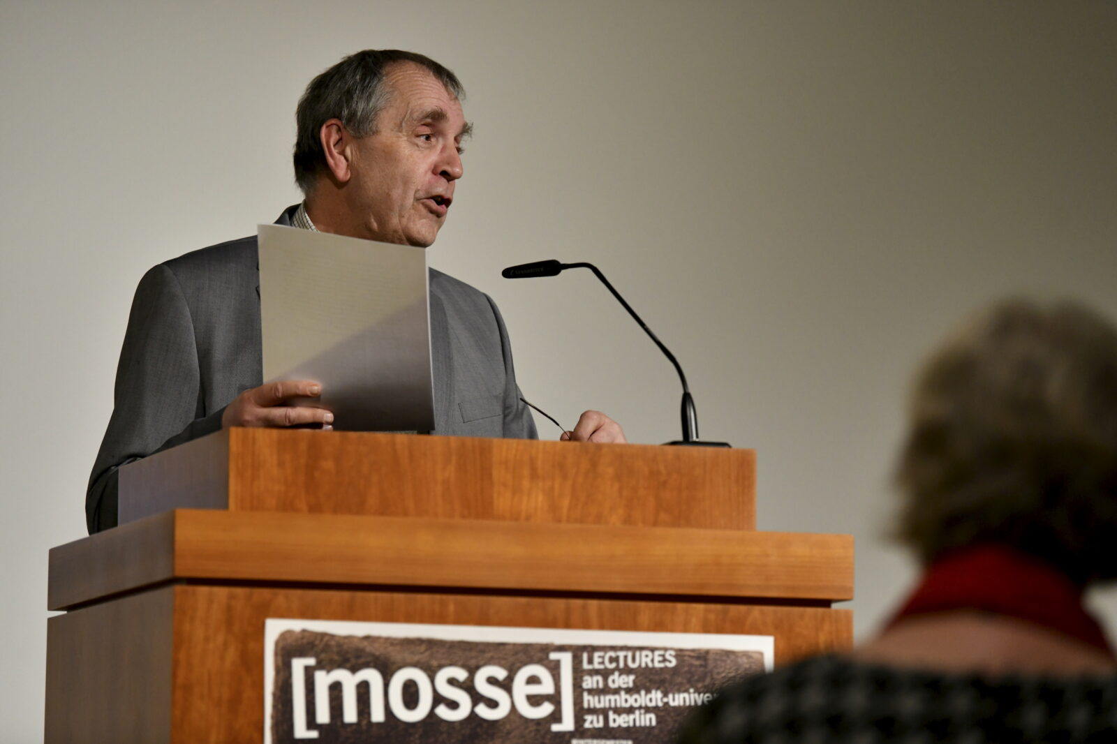 Thomas Macho speaks at the podium