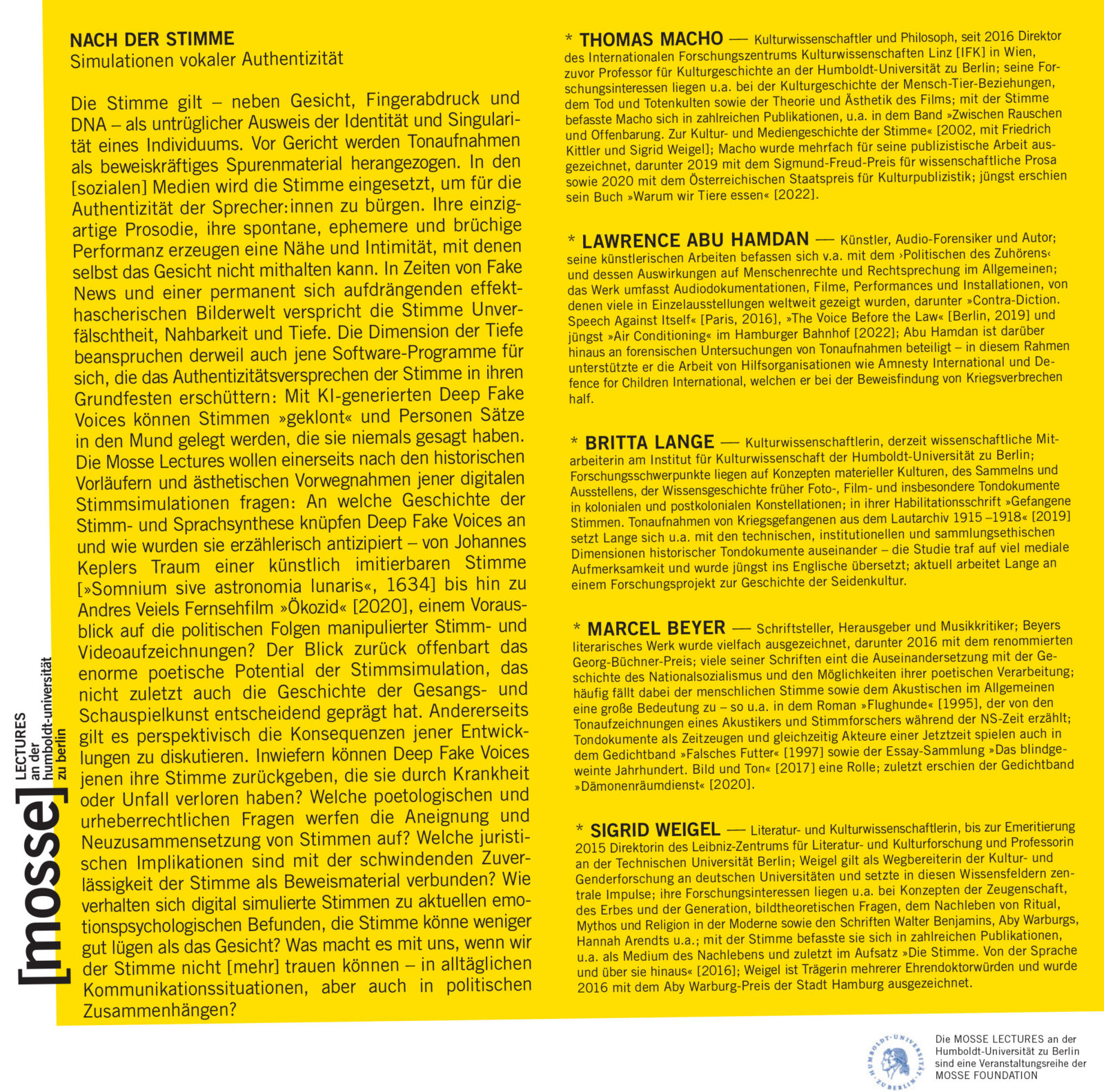 Nach der Stimme flyer