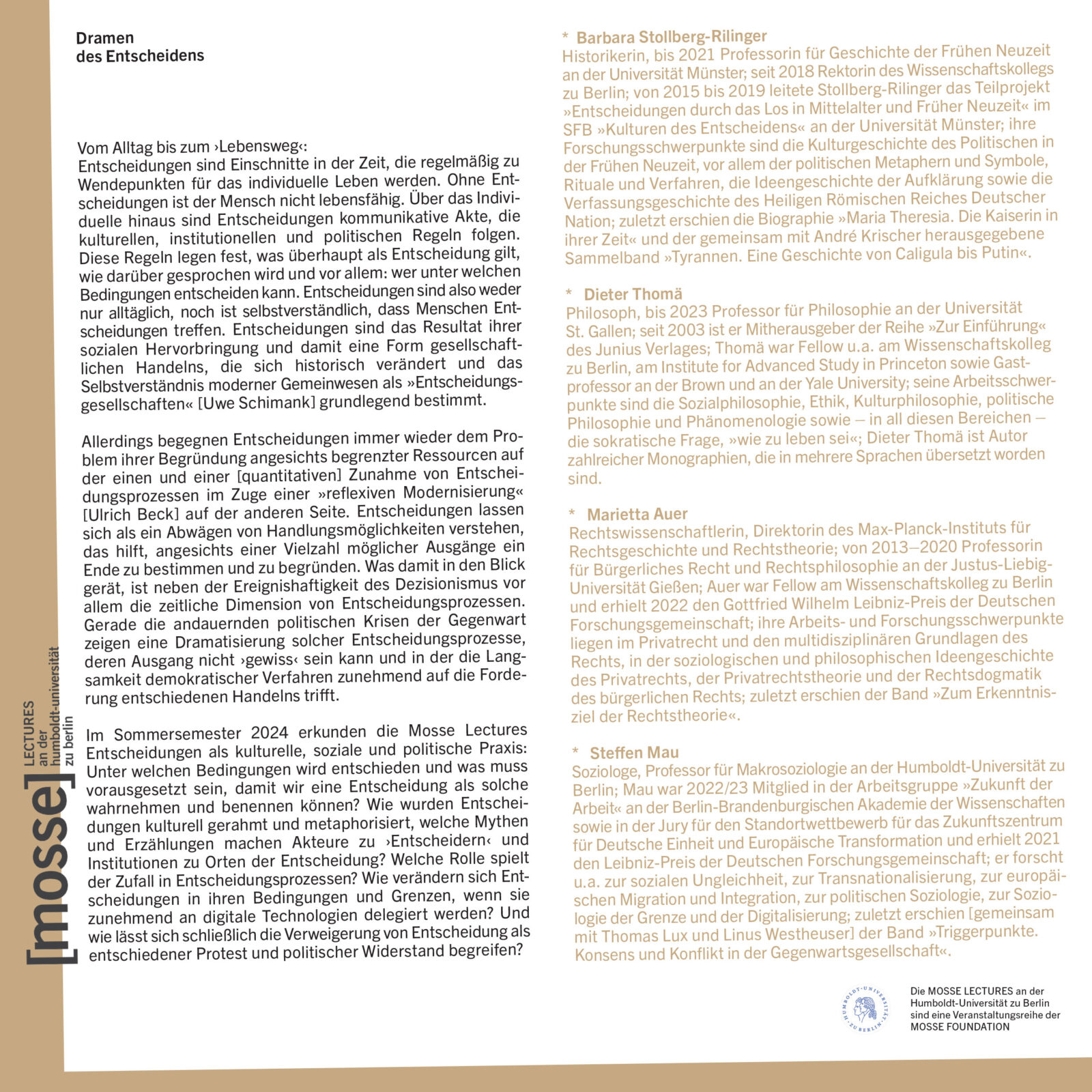 Dramen des Entscheidens flyer