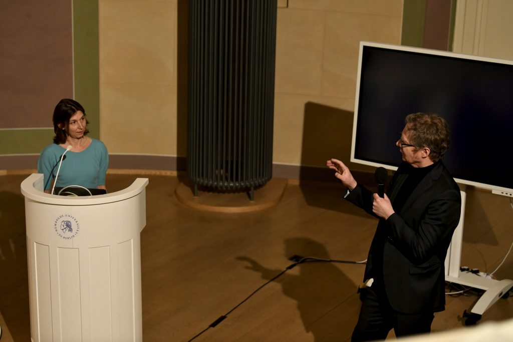 Hans-Christian von Herrmann speaks to Charlotte Bigg