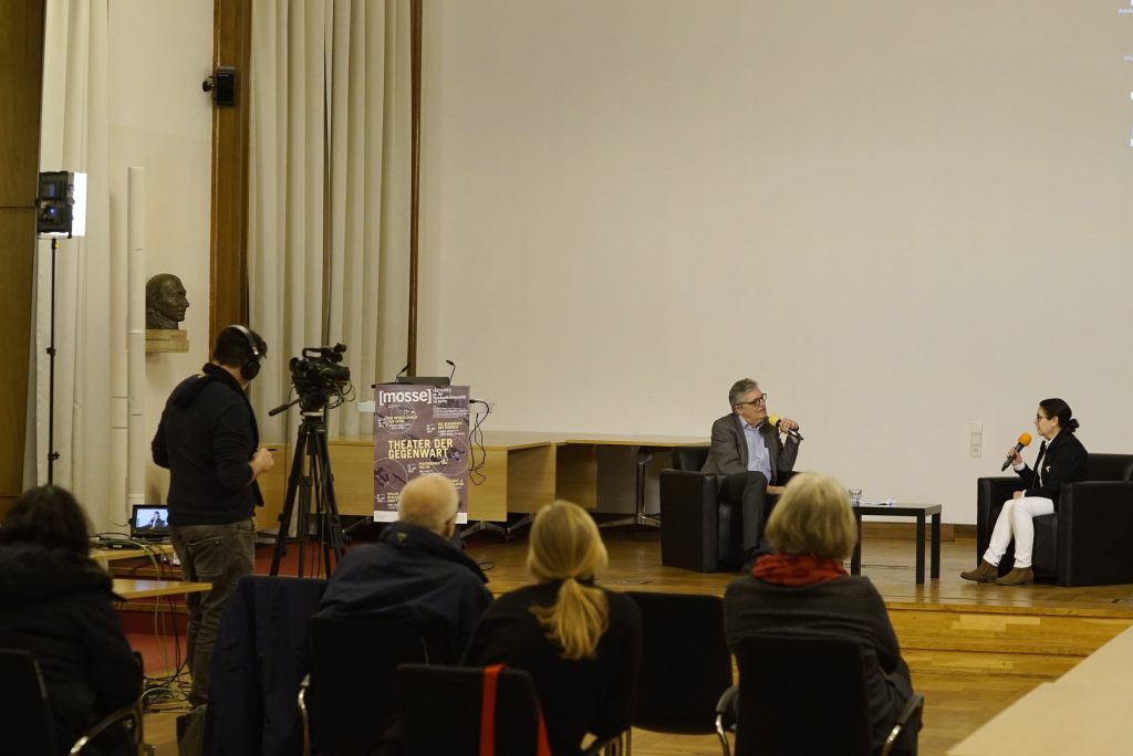 Enyedi in conversation with Müller, with audience the foreground