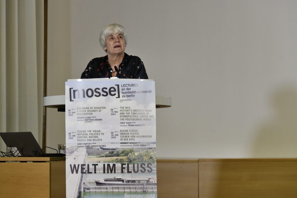 Janet Hartley speaks from the podium
