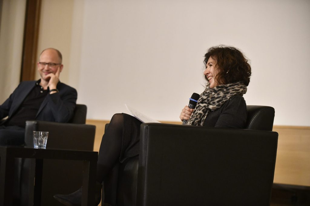 Juliane Vogel smiles at the audience