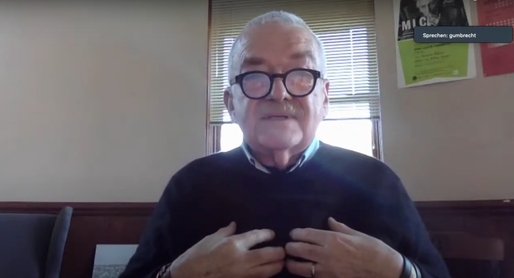 Gumbrecht delivers his lecture