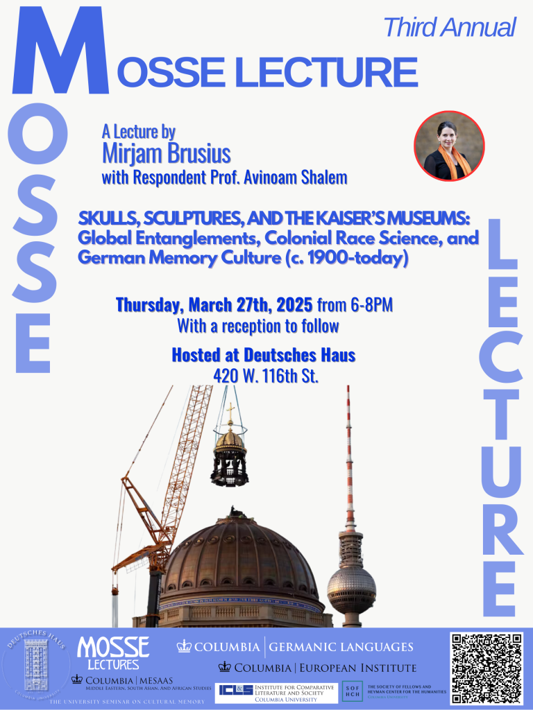 Mirjam Brusius Mosse Lecture poster- all info included in post