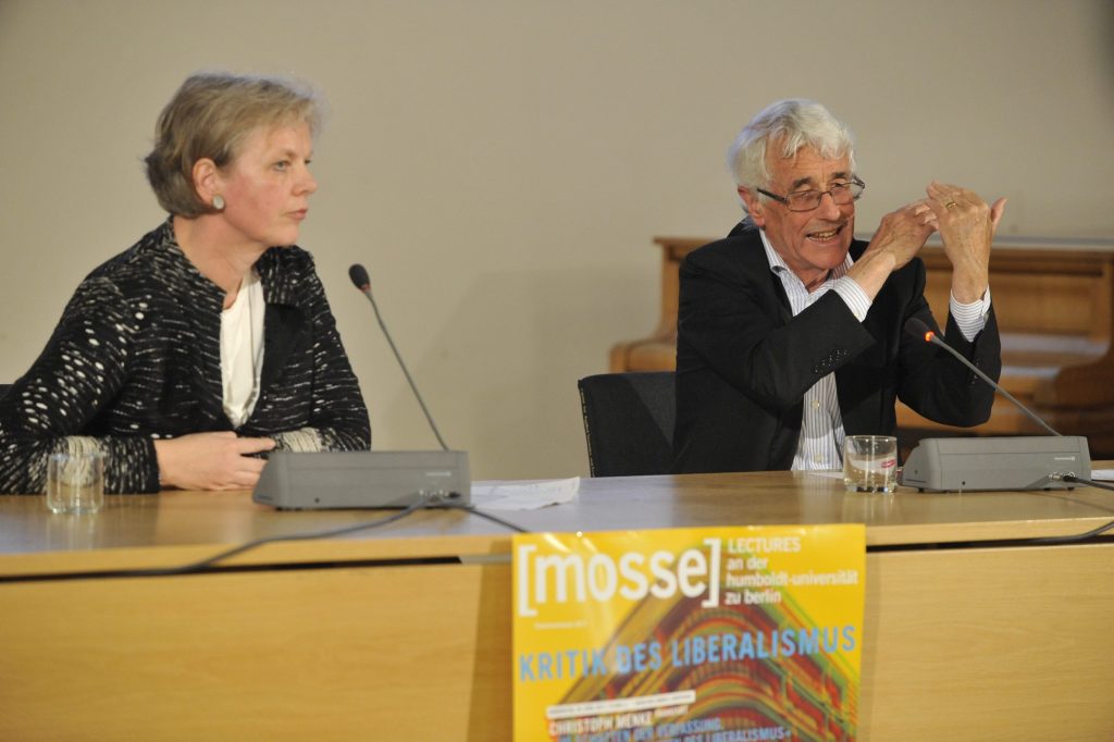 Crouch and Vedder address the audience