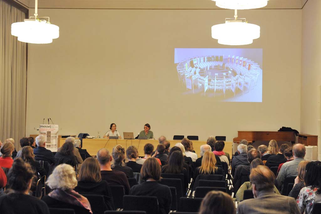 Eichhorn and Buchmann address the audience