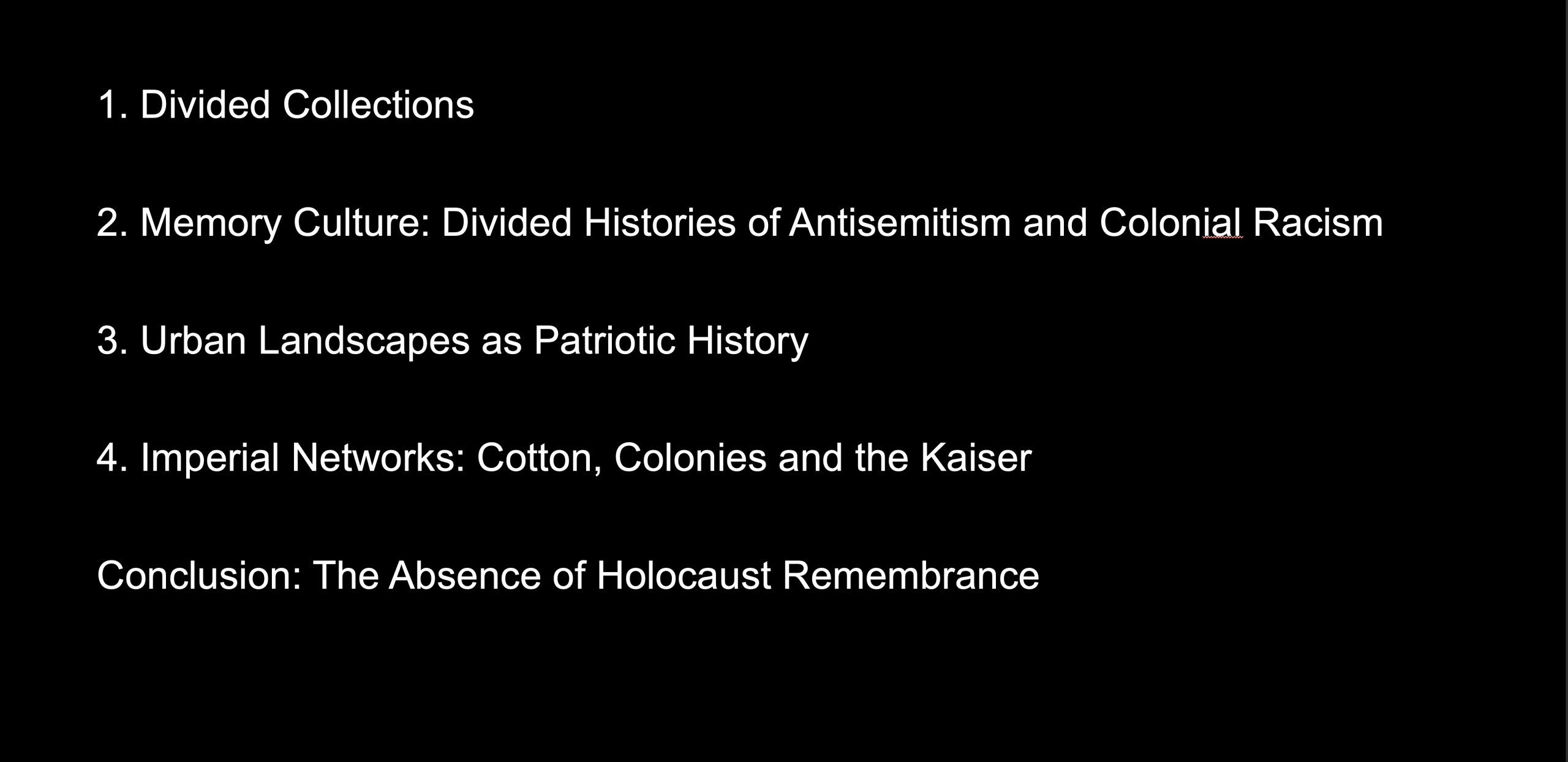 Mirjam Sarah Brusius, Lecture outline