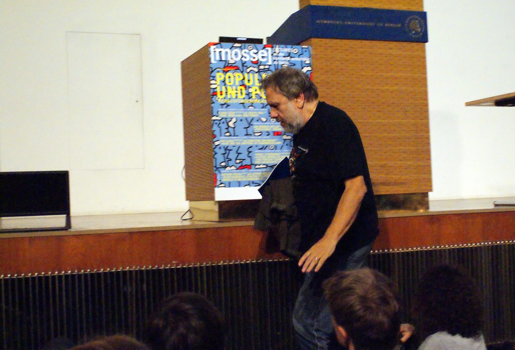 Žižek walks to the stage