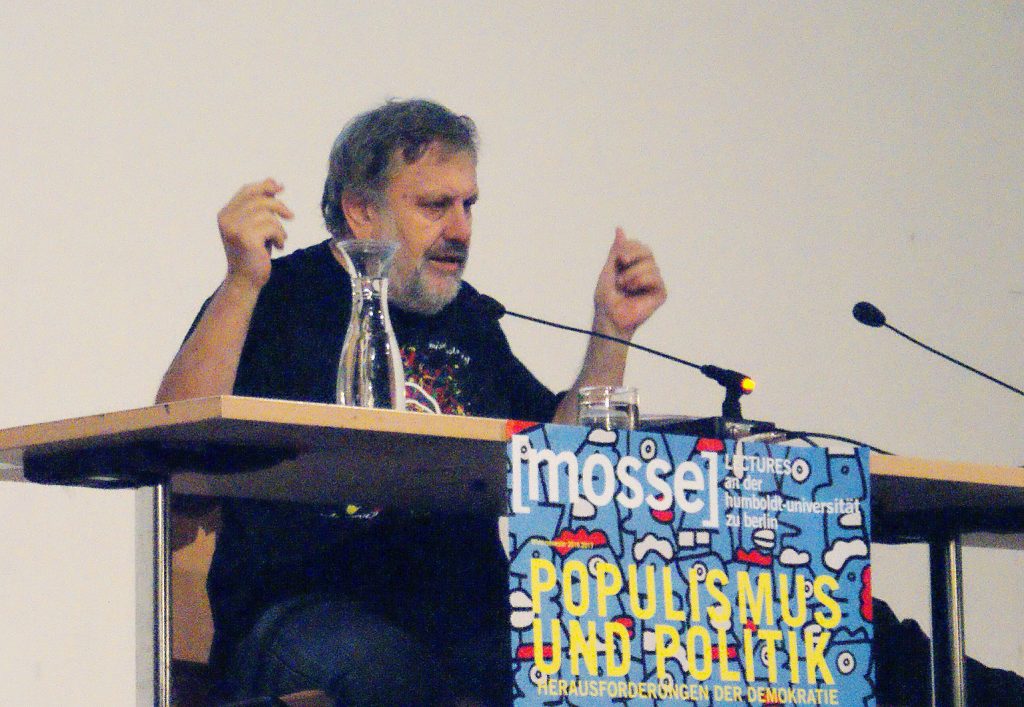Žižek delivers his lecture