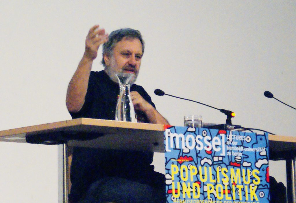 Žižek delivers his lecture