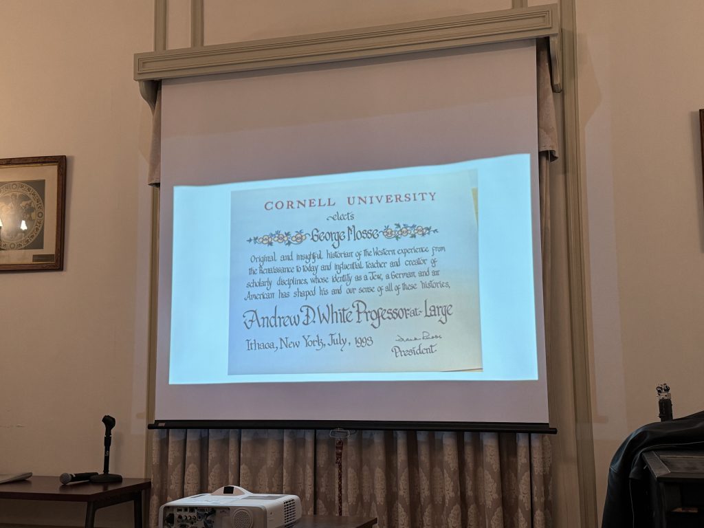 Mosse as A.D. White Professor at Large