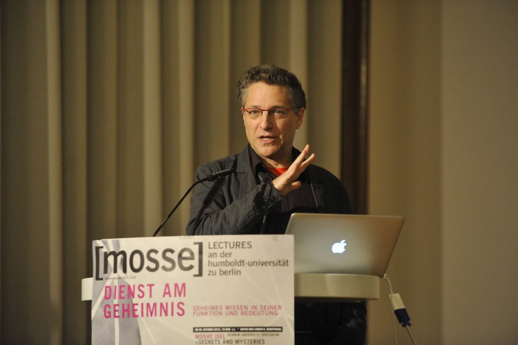 Galison lectures from the podium