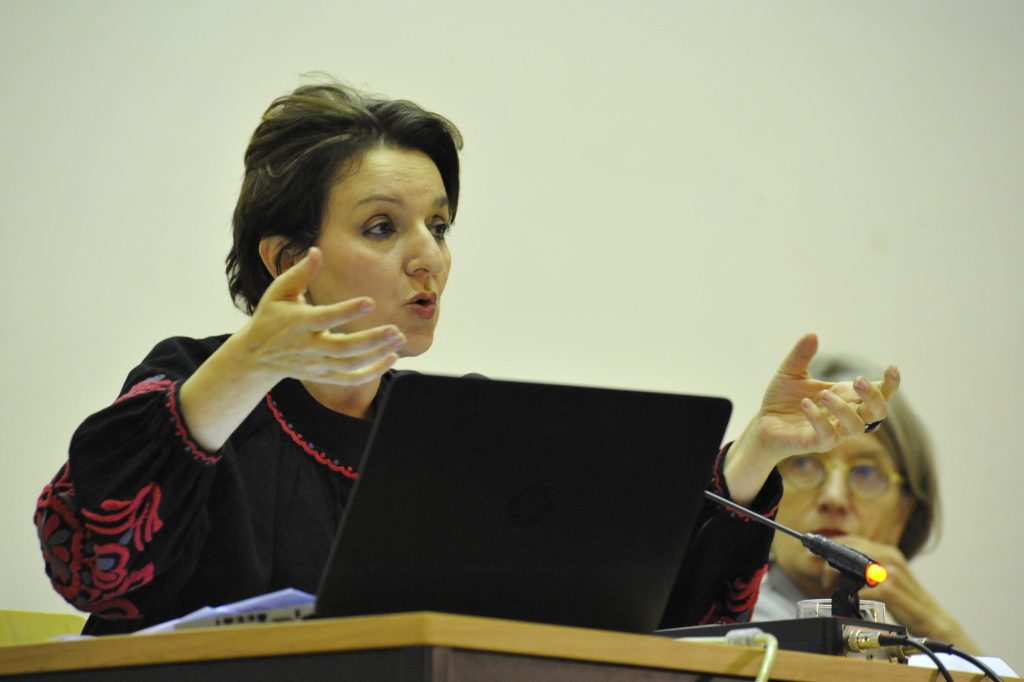 Illouz speaks to the audience