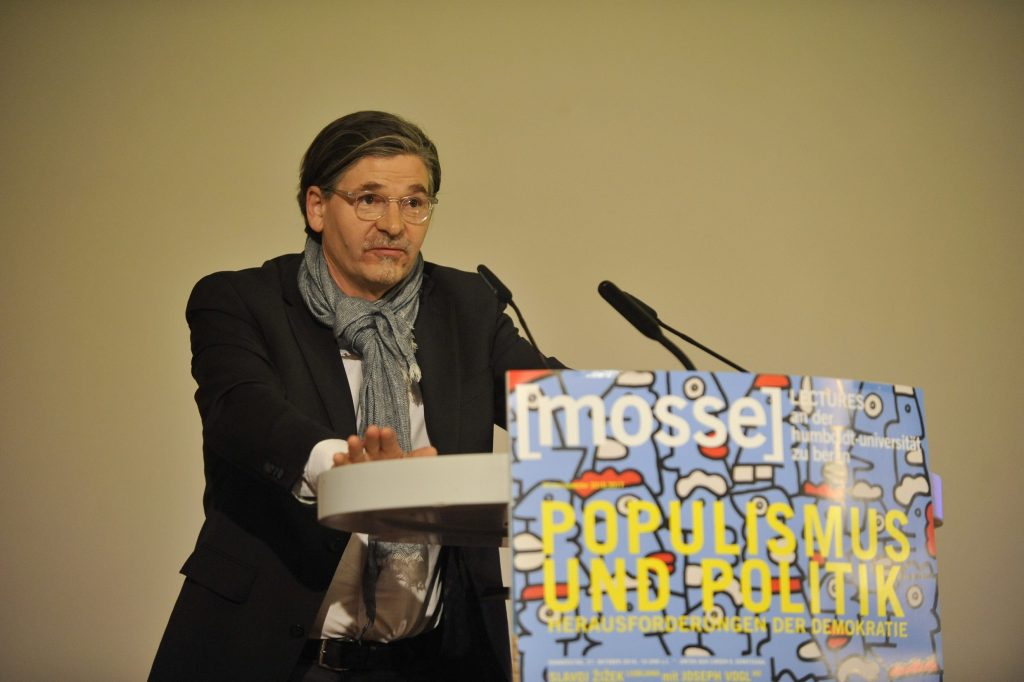 Jan Werner-Müller lectures from the podium