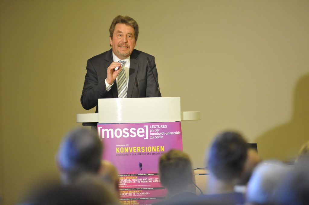 Joas lectures from the podium