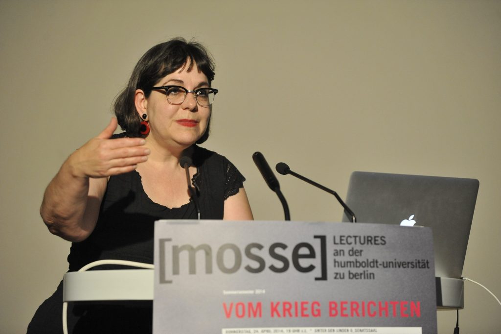 Bronfen lectures from the podium