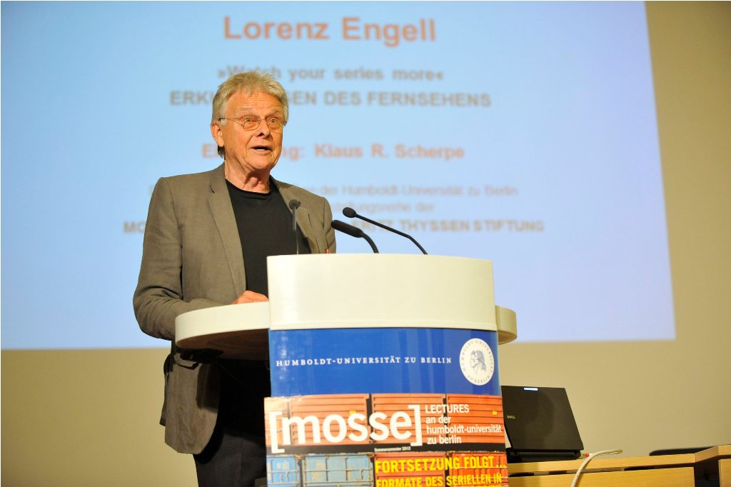 Klaus Scherpe offers opening remarks