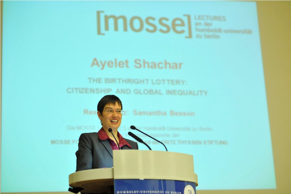 Schachar lectures from the podium