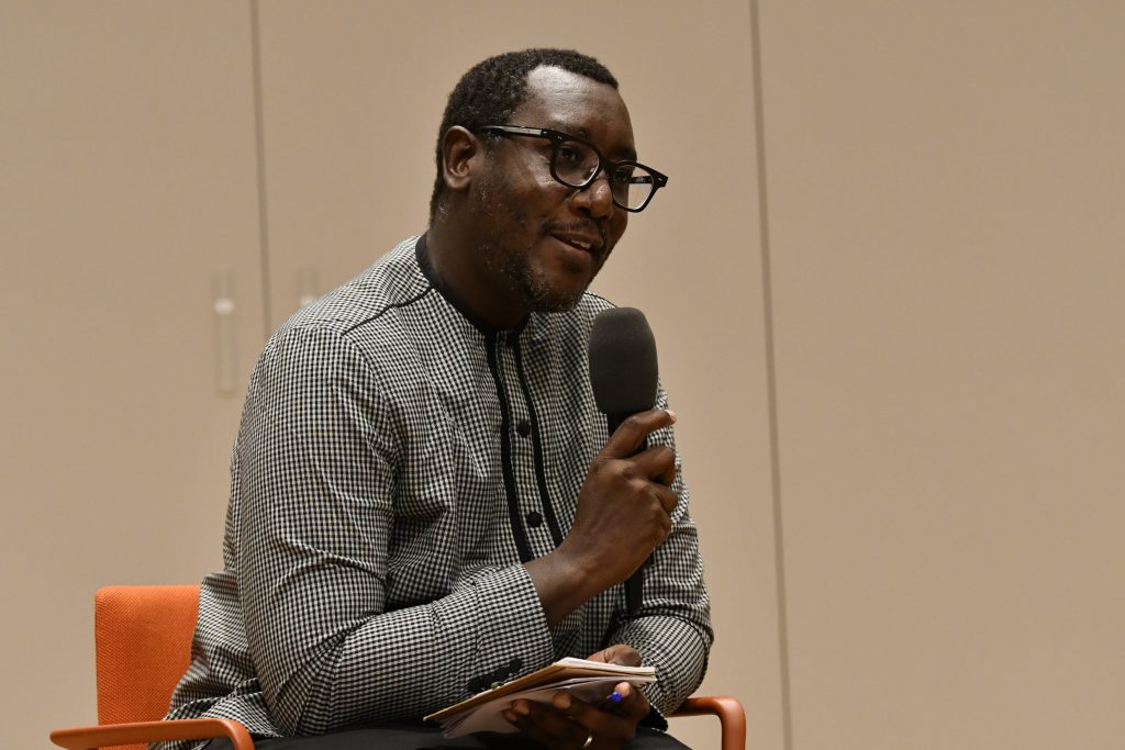 Ba addresses the audience